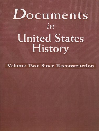 Book Documents in United States History, Vol. 2: Since Reconstruction free