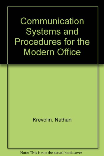Book Communication Systems And Procedures For The Modern Office free