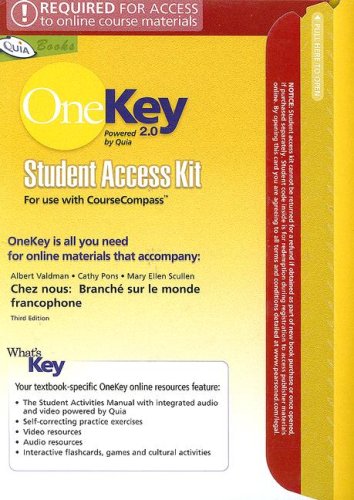 Book OneKey 2.0 with Quia CourseCompass, Student Access Kit, Chez Nous free