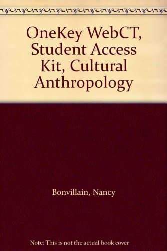 Book Onekey Webct, Student Access Kit, Cultural Anthropology free