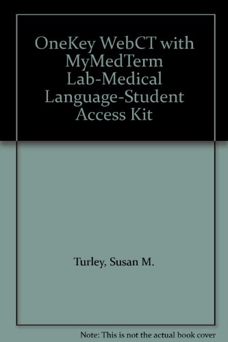 Book OneKey WebCT with MyMedTerm Lab-Medical Language-Student Access Kit free