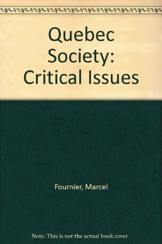 Book Quebec Society: Critical Issues free