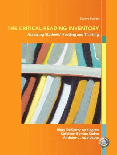 Book Critical Reading Inventory Assessing Student's Reading and Thinking free