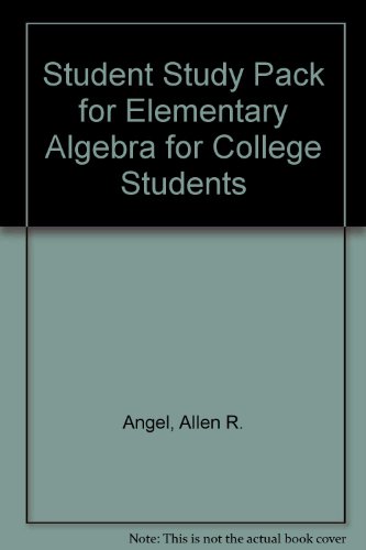 Book Student Study Pack for Elementary Algebra for College Students free