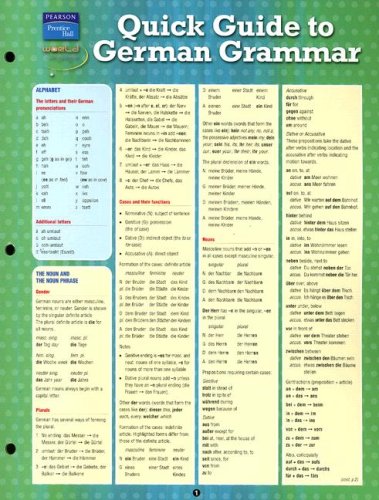Book Quick Guide to German Grammar free