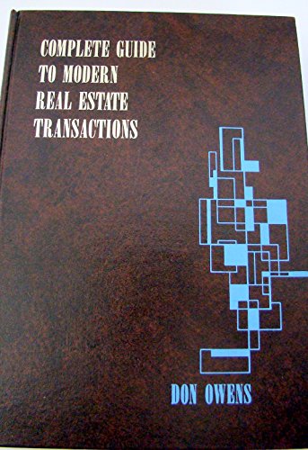 Book Complete guide to modern real estate transactions free
