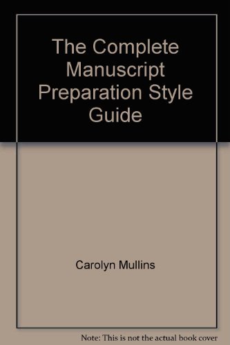 Book The Complete Manuscript Preparation Style Guide free