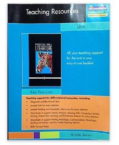 Book PRENTICE HALL LITERATURE:PENGUIN EDITION TEACHING RESOURCES UNIT #5 DRAMA GRADE 7 2007C free