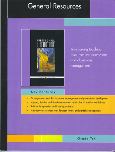 Book PRENTICE HALL LITERATURE PENGUIN EDITION GENERAL RESOURCES GRADE 10 2007C free