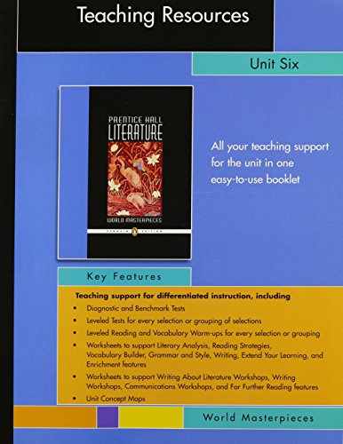 Book Prentice Hall Literature Penguin Edition World Masterpieces Teacher Resources Unit 6 Mixed Genre Grade 12 2007c free