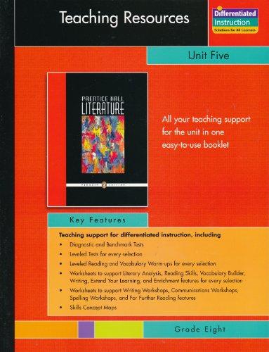 Book PRENTICE HALL LITERATURE:PENGUIN EDITION TEACHING RESOURCES UNIT #5 DRAMA GRADE 8 2007C free