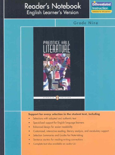 Book PRENTICE HALL LITERATURE PENGUIN EDITION READERS NOTEBOOK ENGLISH VERSIOGRADE 9 free