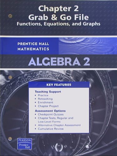 Book Prentice Hall Mathematics, Algebra 2, Grab & Go Chapter 2, Functions, Equations, and Graphs free