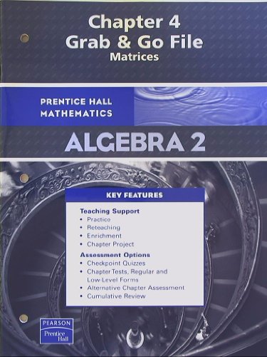 Book Prentice Hall Mathematics, Algebra 2, Grab & Go Chapter 4, Matrices free