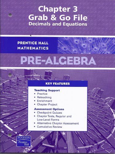 Book PH Pre-Algebra Chapter 3 Grab & Go File free