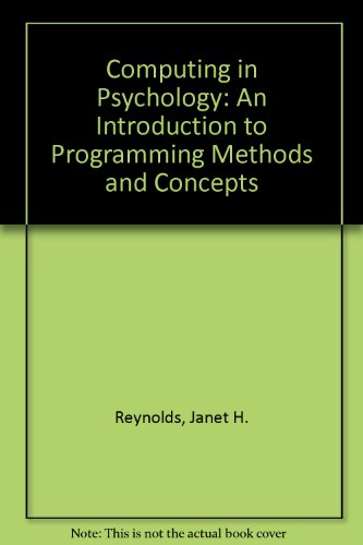 Book Computing in Psychology: An Introduction to Programming Methods and Concepts free