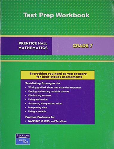 Book PRENTICE HALL MATH GRADE 7 TEST PREPARATION WORKBOOK 2007 free