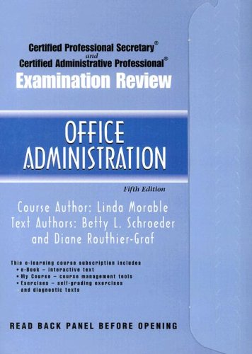 Book Access Cards For E-learning Course Office Administration For Certified Professional Secretary (cps) Examination And Certified Administrative ... Examination Review For Office Administration free