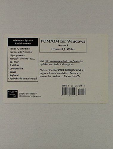 Book POM-QM for Windows, version 3 free