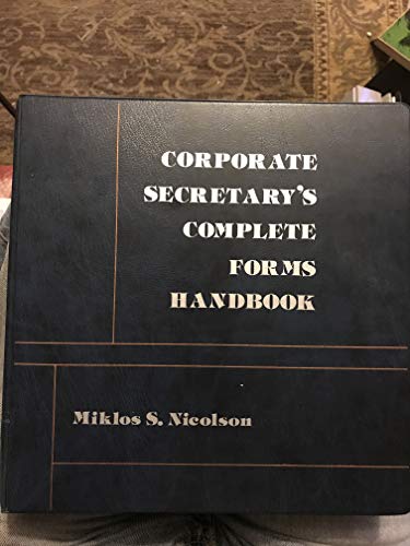 Book Corporate Secretary's Complete Forms Handbook free