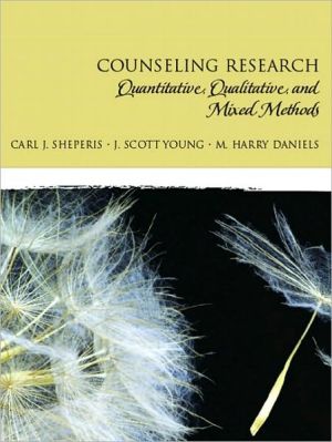 Book Counseling Research: Quantitative, Qualitative, and Mixed Methods free