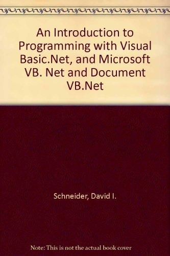 Book Introduction to Programming With Visual Basic .Net free