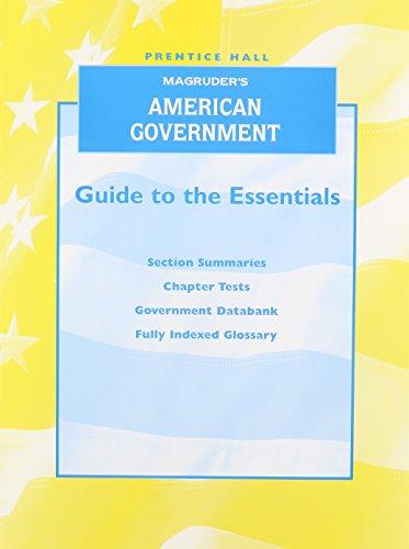 Book MAGRUDER'S AMERICAN GOVERNMENT 2007 GUIDE TO THE ESSENTIALS - ENGLISH   WORKBOOK free