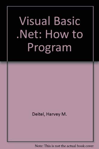 Book Visual Basic .Net: How to Program free