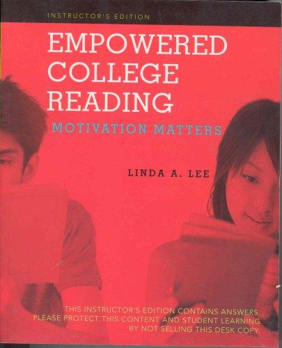 Book Empowered College Reading Motivation Matters - Instructor's Edition free