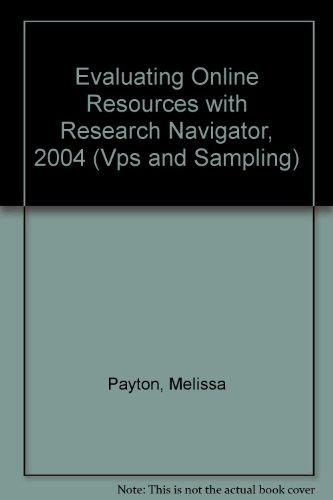 Book Evaluating Online Resources With Research Navigator, 2004 (vps And Sampling) free