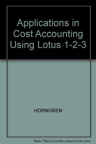 Book Applications In Cost Accounting Using Lotus 1-2-3 free