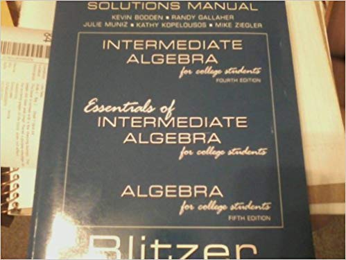 Book Intermediate Algebra for College Students: Student Solutions Manual free