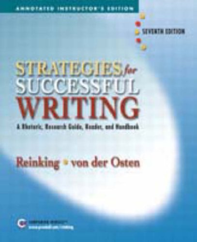 Book Strategies for Successful Writing, A Rhetoric, Research Guide, Reader, and Handbook (Annotated Instr free