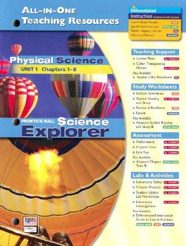 Book All-in-one Teaching Resources: Physical Science Unit 1 (Science Explorers, Chapters 1-8) free