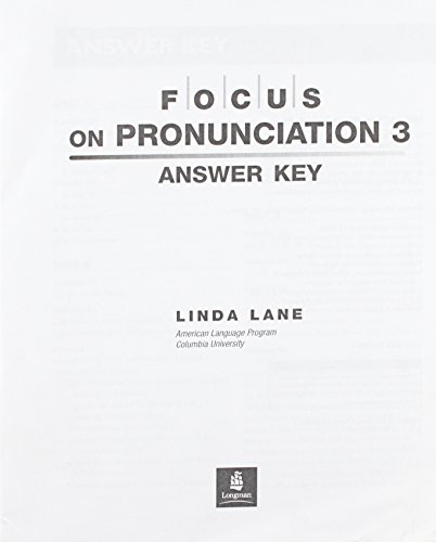 Book Focus On Pronunciation: High-intermediate Advanced Answer Key free