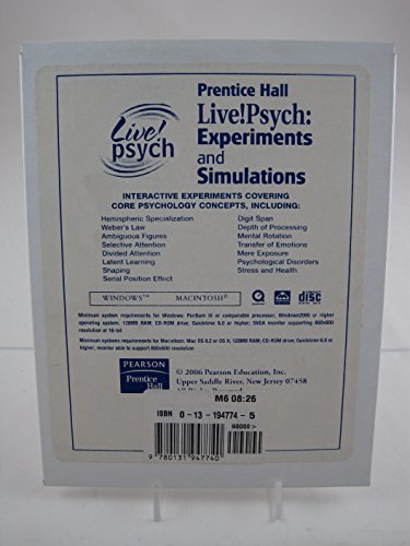 Book Live!: Psychology Experiments and Simulations free