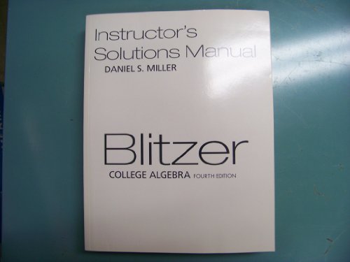 Book College Algebra- Instructor's Solutions Manual, 4th free