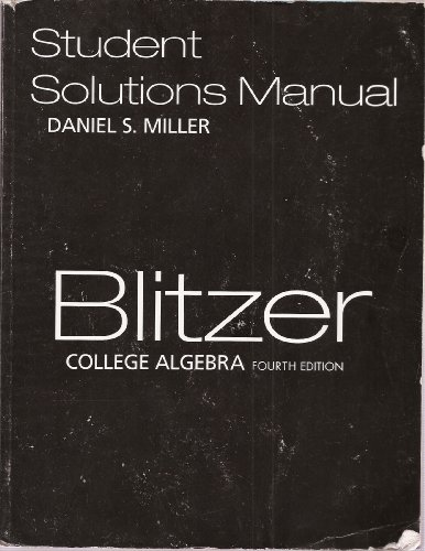 Book Blitzer: College Algebra (Student Solutions Manual) free