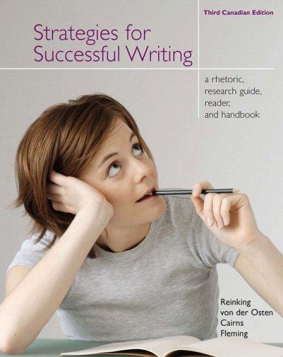 Book Strategies for Successful Writing: A Rhetoric, Research Guide, Reader, and Handbook, Third Canadian Edition free