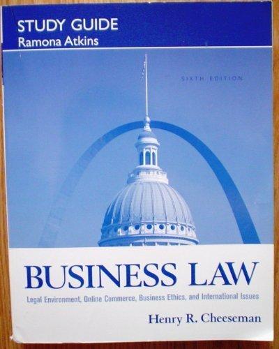 Book Study Guide for Business Law free