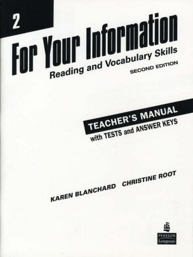 Book For Your Information 2 Teacher's Manual with Tests and Answer Keys free