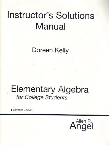 Book Instructor's Solutions Manual [for] Elementary Algebra for College Students free