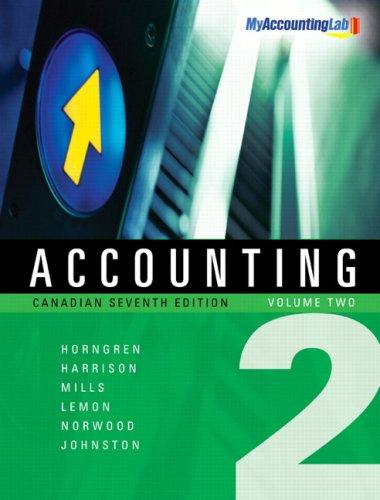 Book Accounting, Volume 2, Canadian Seventh Edition free