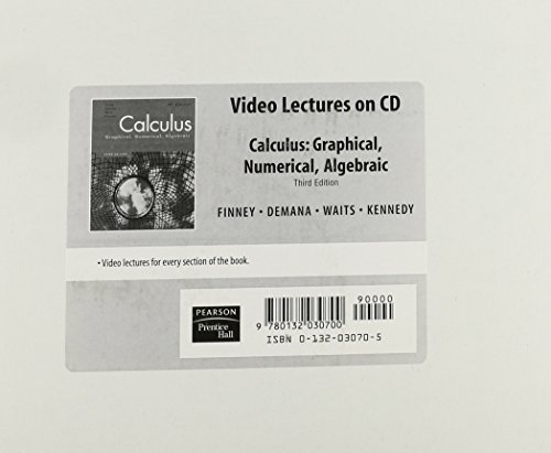 Book CALCULUS VIDEO LECTURES ON CD-ROM 2007C free