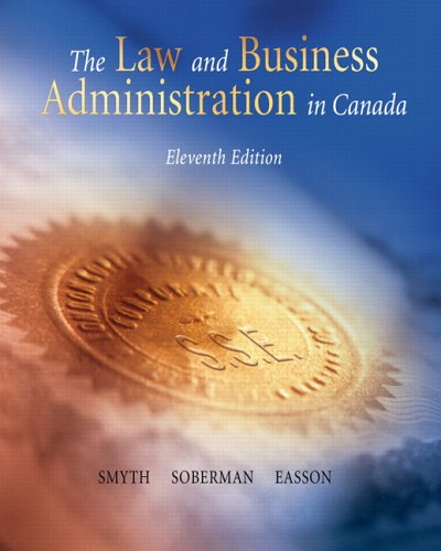 Book The Law and Business Administration in Canada free