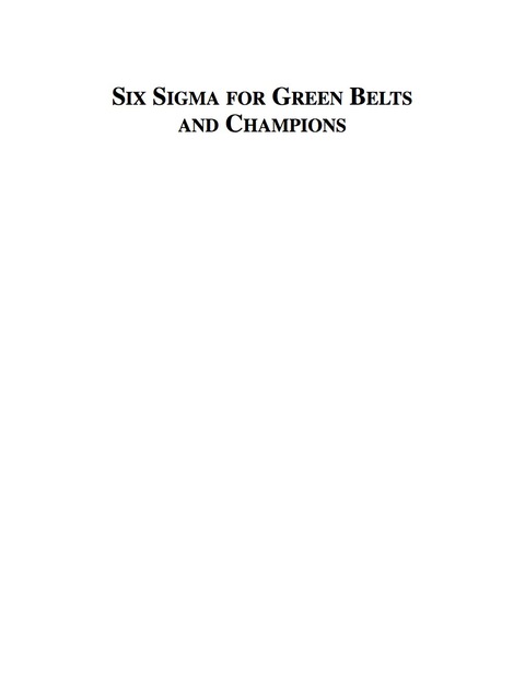 Book Six Sigma for Green Belts and Champions free