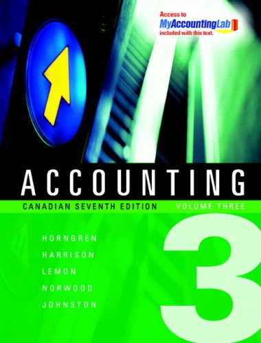 Book Accounting, Volume Iii, Canadian Seventh Edition With Myaccountinglab Volume ... free