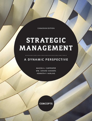 Book Strategic Management: A Dynamic Perspective - Concepts, First Canadian Edition free