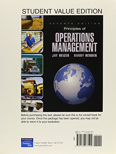 Book Principles of Operations Mangement: Student Value Edition free