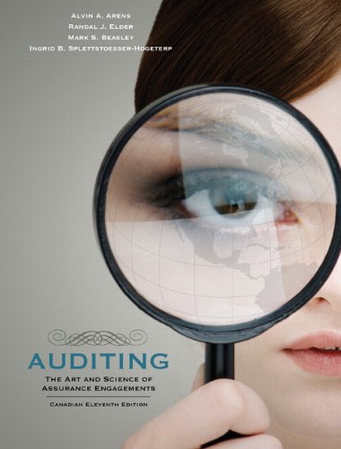 Book Auditing: The Art and Science of Assurance Engagements, Canadian Eleventh Edition with GradeTracker (11th Edition) free